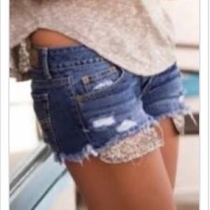 American Eagle Lite Denim Distressed Cutoff Shorts